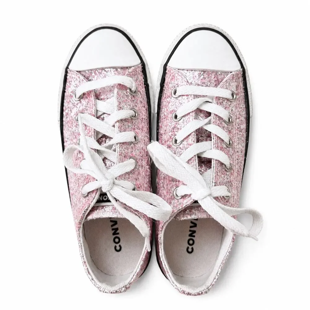 Converse Chuck Taylor All Star Low Sparkle Pink Sneakers Kids J1